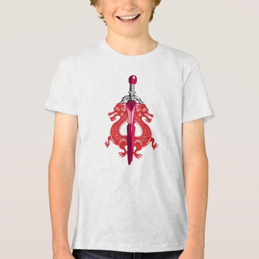 Red Dragon Crest Blade Tri-Blend Shirt (Voorkant)