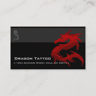 Red Dragon D2 Asian Tattoo Unieke Visitekaartjes