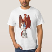 Red Dragon Design op een wit T-shirt (Voorkant)