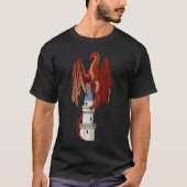 Red Dragon Design op een zwart T-shirt (Voorkant)