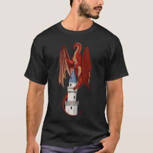 Red Dragon Design op een zwart T-shirt