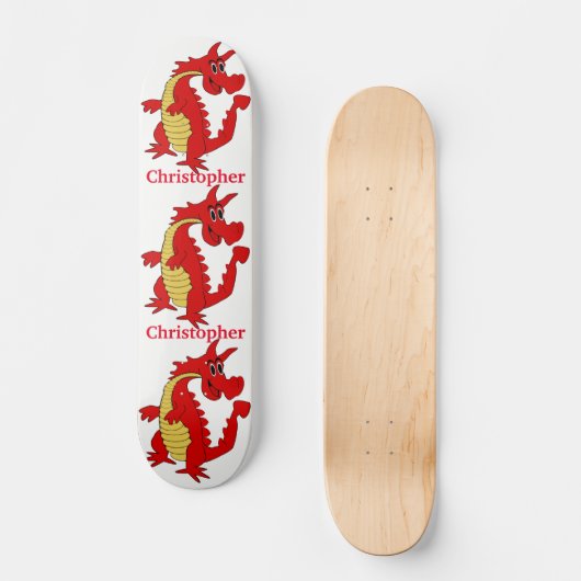 Red Dragon Design Personalized Persoonlijk Skateboard (Voorkant)
