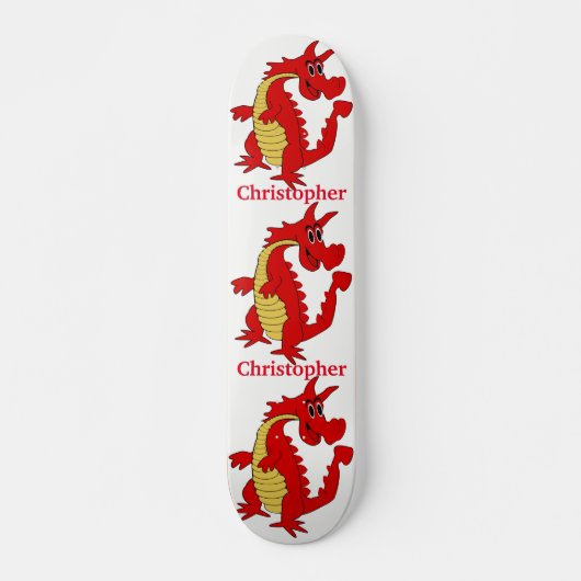 Red Dragon Design Personalized Persoonlijk Skateboard (Voorkant)