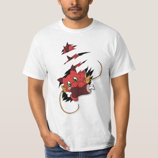 Red Dragon eats meat T-shirt (Voorkant)