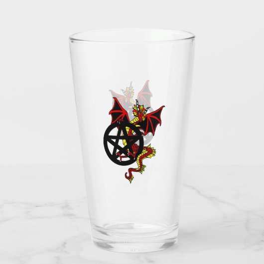 Red Dragon en Pentacle Glass Glas (Achterkant)