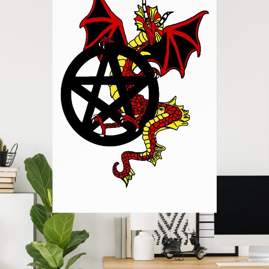 Red Dragon en Pentacle Poster (Thuiskantoor)