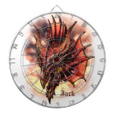 Red Dragon Fantasy Custom Name Dart Board Dartbord (Voorkant)