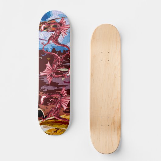 Red Dragon Fantasy Persoonlijk Skateboard (Voorkant)