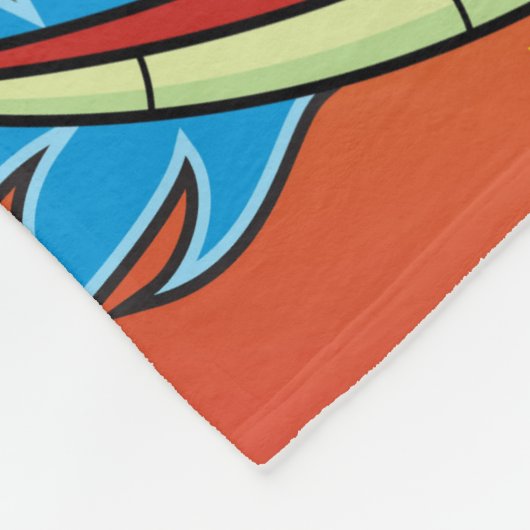 Red Dragon Fire en Flames Fleece Deken (Hoek)