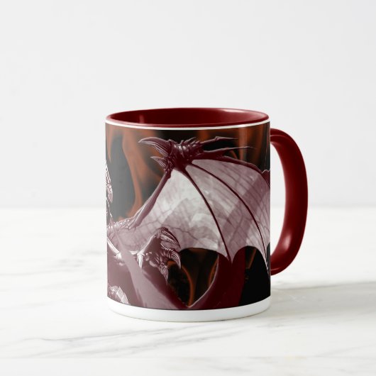 Red Dragon & Flames Fantasy Mok (Voorkant rechts)