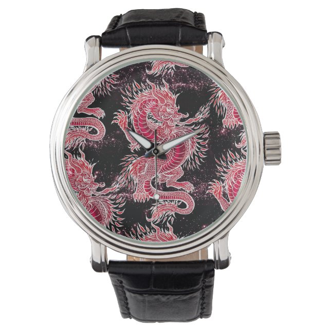 Red Dragon Galaxy Horloge (Voorkant)