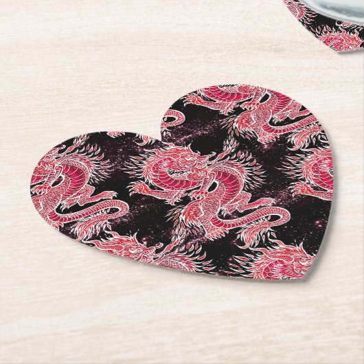 Red Dragon Galaxy Kartonnen Onderzetters (Gekanteld)