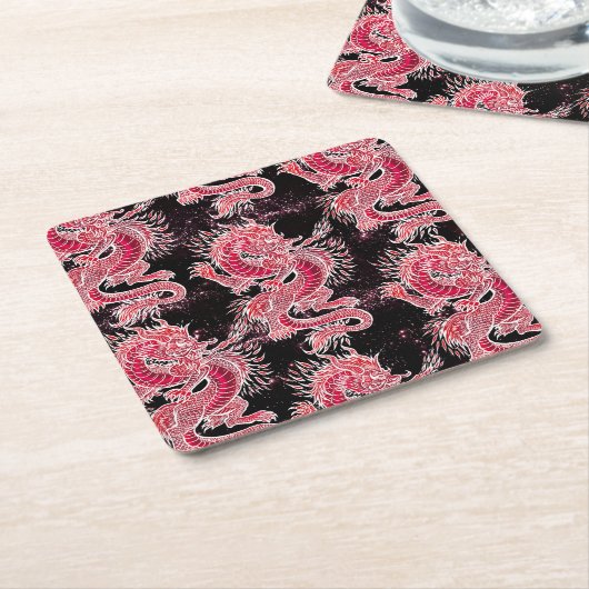 Red Dragon Galaxy Kartonnen Onderzetters (Schuin)
