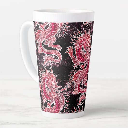 Red Dragon Galaxy Latte Mok (Linkerhoek)