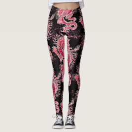 Red Dragon Galaxy Leggings