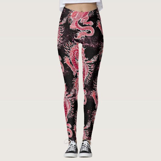 Red Dragon Galaxy Leggings (Voorkant)
