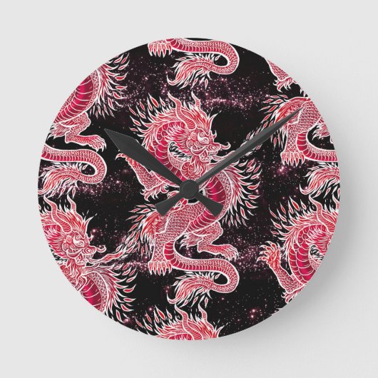 Red Dragon Galaxy Ronde Klok (Voorkant)