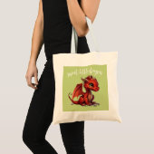Red Dragon geboorte staat paarse groene waterverf Tote Bag (Voorkant (product))