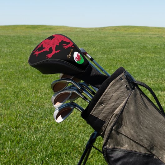 Red Dragon Golf Wales, Golfen, Welsh Vlag Golfheadcover (Insitu)