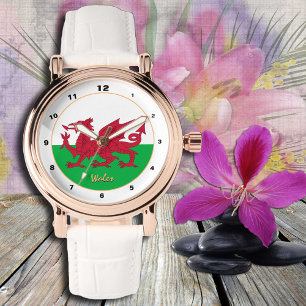 Red Dragon horloge, Wales mode, Welsh Flag Horloge