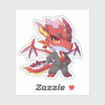 Red Dragon in een Suit-Sticker