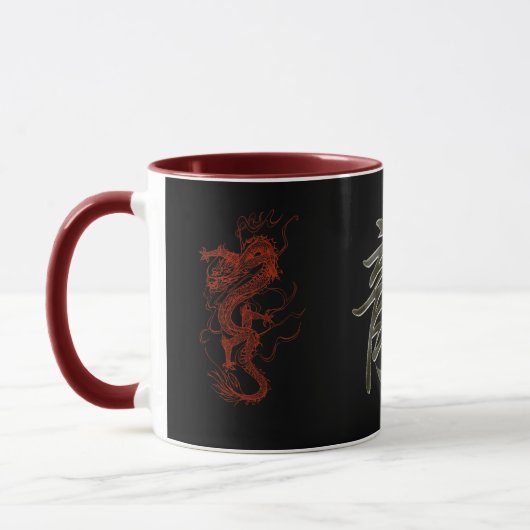 Red Dragon Jaar van de Dragon Asian Art Design Mok (Links)