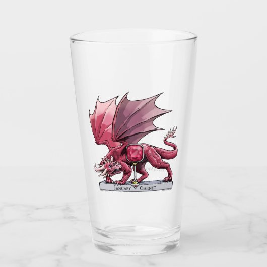 Red Dragon: January Birthstone Granaat Glas (Voorkant)