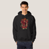 Red Dragon Japanse Art Retro  Hoodie (Voorkant volledig)