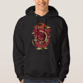 Red Dragon Japanse Art Retro  Hoodie (Voorkant)