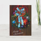 Red Dragon Kerstkrans Feestdagen Kaart (Voorkant)