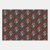 Red Dragon Kerstkrans Inpakpapier Vel (Voorkant 2)