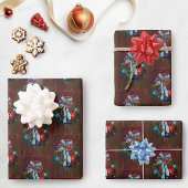 Red Dragon Kerstkrans Inpakpapier Vel