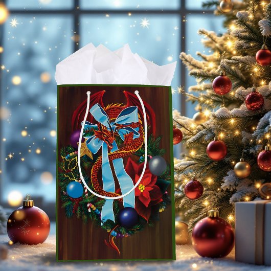 Red Dragon Kerstkrans Medium Cadeauzakje