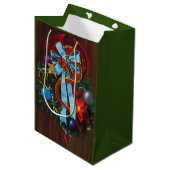 Red Dragon Kerstkrans Medium Cadeauzakje (Voorkant Gekanteld)