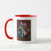 Red Dragon Kerstkrans Mok (Links)