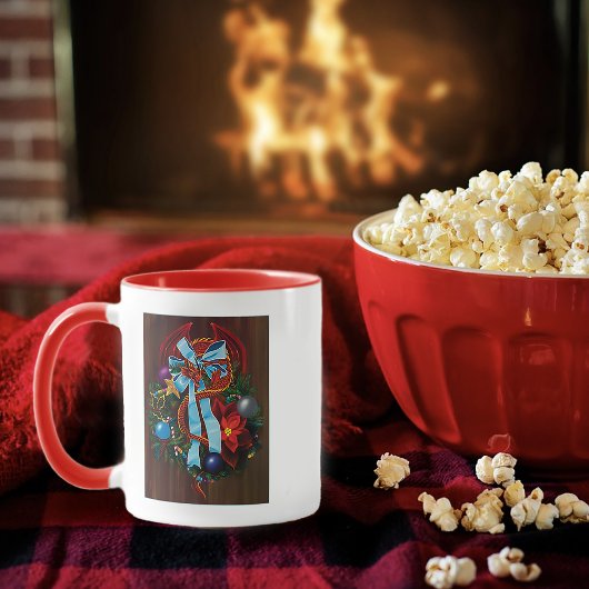 Red Dragon Kerstkrans Mok