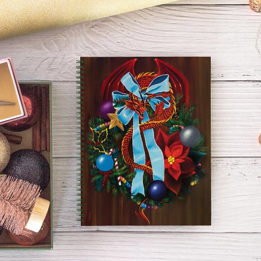Red Dragon Kerstkrans Notitieboek