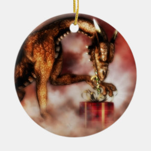 Red Dragon kerstversiering Keramisch Ornament