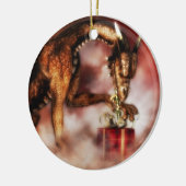 Red Dragon kerstversiering Keramisch Ornament (Links)