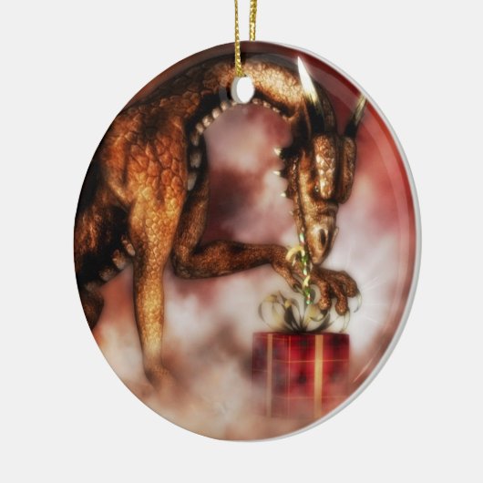 Red Dragon kerstversiering Keramisch Ornament (Links)