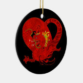 Red Dragon kerstversiering Keramisch Ornament (Rechts)