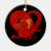 Red Dragon kerstversiering Keramisch Ornament (Voorkant)