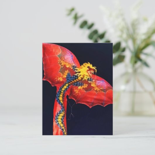 Red Dragon Kite Briefkaart (Staand voorkant)