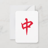 Red Dragon Mahjong Tegel met Jade Green Back Notitiekaartje (Voorkant)
