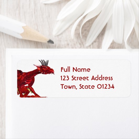Red Dragon-mailinglabels Etiket (Insitu)
