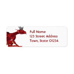 Red Dragon-mailinglabels Etiket