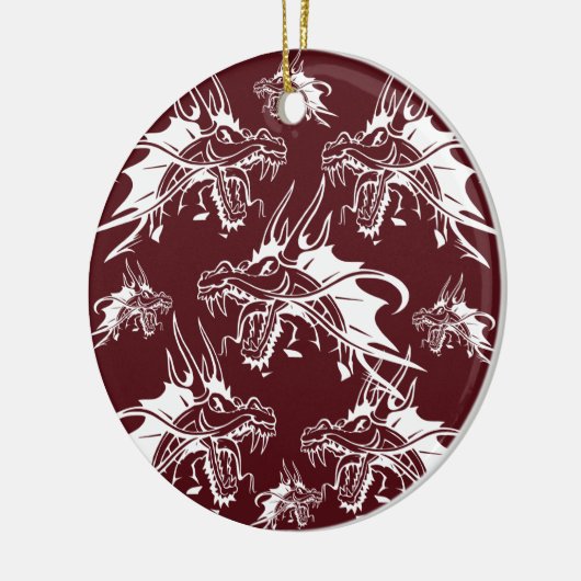 Red Dragon Mythical Creature Cool Fantasy Design Keramisch Ornament (Links)