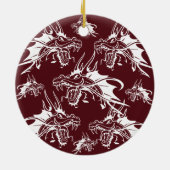 Red Dragon Mythical Creature Cool Fantasy Design Keramisch Ornament (Achterkant)