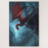 Red Dragon On Cliff Jigsaw Puzzle Legpuzzel (Verticaal)