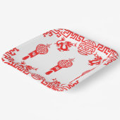 Red Dragon Oriental Square Paper Party Bord (Gebogen)